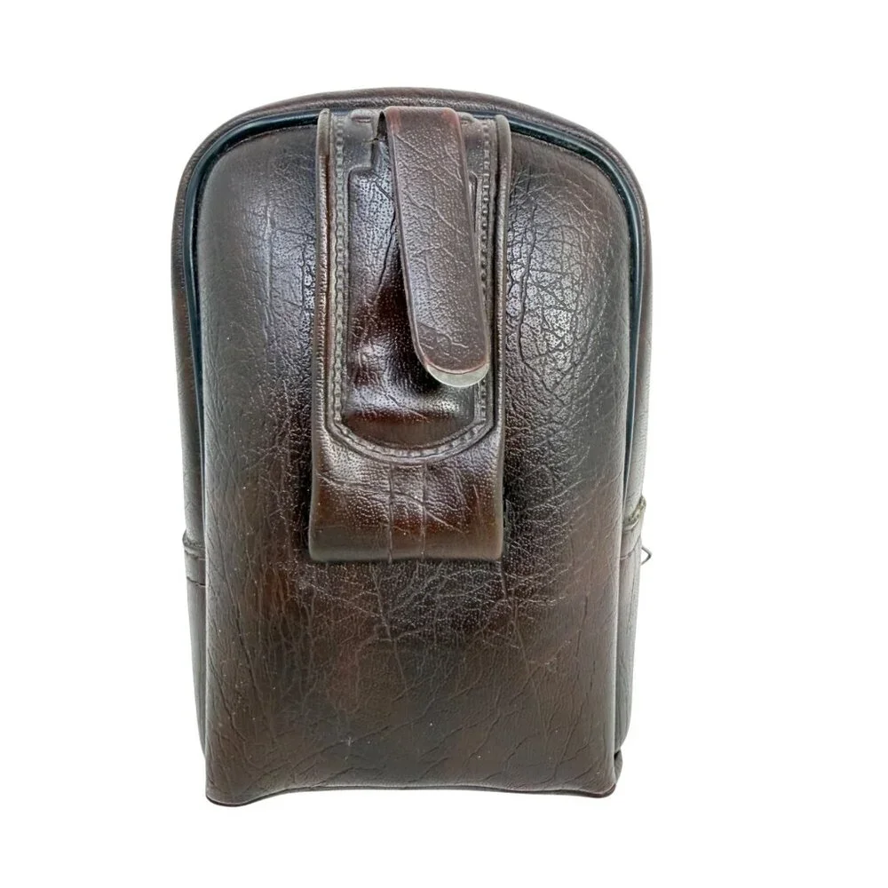 Vintage Kodak Camera Case Pocket Tote - Brown Leather w/ Belt Clip